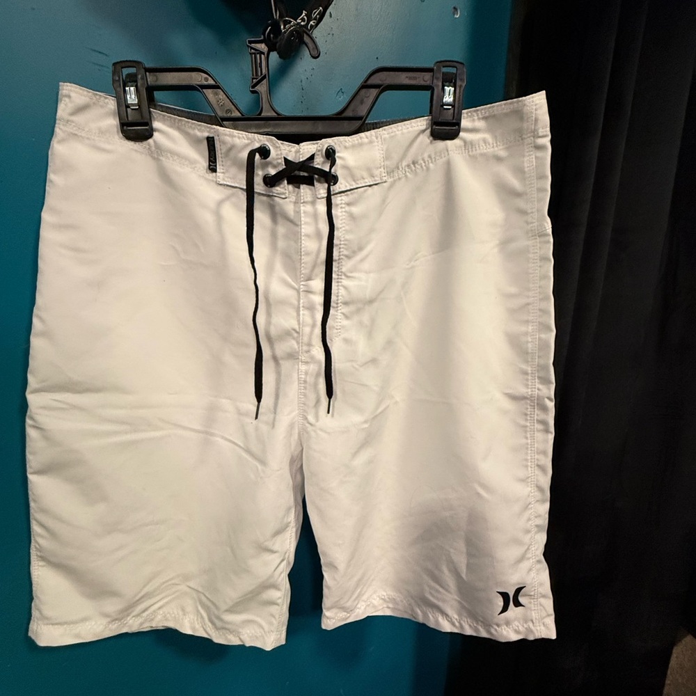 Hurley White Shorts with Black Accents